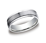 This popular 6mm comfort-fit carved design band features a satin-finished surface with a high polished roun...