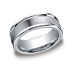 This unique Cobalt 8mm comfort-fit satin-finished band features a high polished round edge that exemplifie...