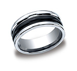 This unique 8mm comfort-fit Tungsten band features a high-polished finish with a center ceramic inlay and ...