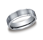 This unique Titanium 7mm comfort-fit satin-finished band features a beautiful high polished beveled edge.
