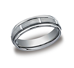This unique Titanium 7mm band features a satin-finished center with comfort-fit on the inside and high poli...