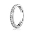 This elegant Platinum 3mm channel set eternity band features 36 round ideal-cut diamonds along the center with milgrain. Total approximate carat weight is .66ct.