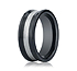 This Ceramic 8mm comfort-fit satin-finished band features a large concave with a silver inlay for a beautiful contrast.