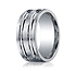 This Argentium Silver 10mm comfort-fit satin-finished band features two high polished parallel grooves along the center for a perfect balance of style and class.