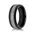 This cool high-polished 8mm blackened Cobalt band features white carbon fiber and beveled outer edges as well as a comfort-fit on the inside.