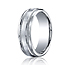 This Platinum 7.5mm satin-finished comfort-fit carved design band features two rope patterns along the center.