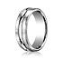 This Platinum 7.5mm comfort-fit carved design band features a satin-finished and high polished center cut for a rugged and stylish look.