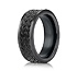 This interesting 7mm blackened Cobalt band features designed etchings along the center and a comfort-fit on the inside.