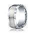 This unique Argentium Silver 9mm comfort-fit band features a four-sided design with a wide satin-finished center and polished beveled edges.