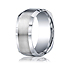 This unique Argentium Silver 9mm comfort-fit band features a four-sided design with a wide satin-finished center and polished beveled edges.