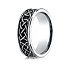 This fascinating high-polished 7mm Cobalt band features tribal designs along the center and a comfort-fit on the inside.