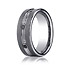 This incredible satin-finished 7mm comfort-fit Tungsten band features three round ideal-cut black diamonds set between a polished center trim.