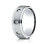 This cool high-polished 8mm comfort-fit Cobalt band features a satin-finished center with 3 round ideal-cut stones.