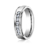 This beautiful Palladium 6mm comfort-fit channel set diamond band features a high polished round edge that surrounds 7 beautiful round ideal-cut diamonds. Total diamond carat weight is approximately .42ct.