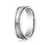 This Platinum 6mm comfort-fit carved design band features a satin-finished center with milgrain and a high polished round edge.