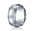This classic Argentium Silver 10mm comfort-fit band features a satin-finished center and high polished double row round edges for an elegant look.