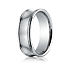 This unique Platinum 7.5mm comfort-fit satin-finished carved design band features a concave design with a high polished round edge that exemplifies remarkable style.