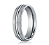 This unique Titanium 6mm comfort-fit satin-finished band features a high polished center trim.