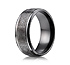 This fascinating high-polished 9mm black Titanium band features cross designs along the center and beveled edges.