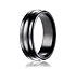 This awesome 7.5mm comfort-fit black Titanium band features a high polished finish with bold, round edges.