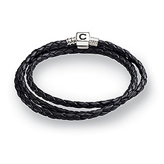 Ebony Braided Leather Wrap Bracelet