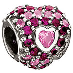 Jeweled Heart in Heart - Red CZ
