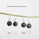 Galatea Carved Pearl Earrings CBDE69, CBDE49