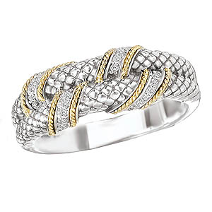 18K/SILVER WITH DIAMOND RING D.11CTW