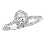 14KW ROM COM RD DIA RING D.69CT, INCL .50CT OVAL