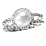 14KW DIA and CULTURED PEARL RINGD.26TW 8-8.5MM PRL