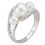 14KW 3 WHITE FW CULTURED PEARLRING(2)5-5.5 (1)7.5-8 W/ D.27