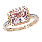 14K ROSE GOLD DIA and PINK AMETHRING D.13CT/PA 3.33TGW 10X8MM