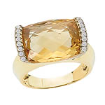 14KY DIA and CITRINE RING D.18 CT 11.75TW