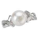 14KW FW CULTURED PEARL RING 9-9.5MM W/ D.10CTW