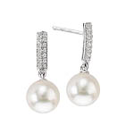 14KW DIA and CULTURED PEARL EARRD.14TW 8-8.5MM (OLD 6.5-7MM)
