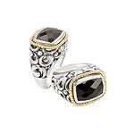 GB PD925 18K FACETED BLACK ONYX RING SZ 7