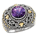 18K/SILVER WITH ROUND AMETHYSTRING AM-10MM