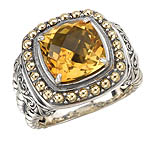 18K/SILVER WITH CITRINE RING CT-10MM SZ 6