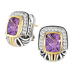 GB PD925 18K AMETHYST and WHITE SAPPHIRE EARRING