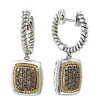 18K/SILVER and BROWN DIAMOND EARRINGS D.40CTW
