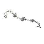 18K/SILVER CROSS BRACELET WITH TOGGLE CLASP 7.5"