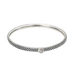 SILVER WITH DIAMOND STACKABLE BANGLE 8" D.05