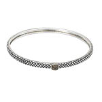 SILVER WITH BROWN DIAMONDS STACKABLE BANGLE 8" D.09