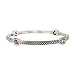 18K/SILVER SQUARE AM, PD, BT, and CT BANGLE 8" 2.37TGW
