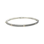 SILVER WITH 18K GOLD BEADS BANGLE 8"