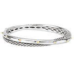 18K/SILVER WITH BEADS BANGLE