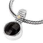 18K/SILVER WITH FACETED BLACK ONYX ENHANCER 12MM