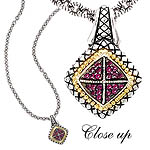 GB PD925 18K RUBY NECKLACE 18"