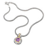 GB PD925 18K AMETHYST and WHITE SAPPHIRE NECKLACE 18"