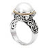 18K/ SILVER WITH WHITE MABE 12MM RING SIZE 6